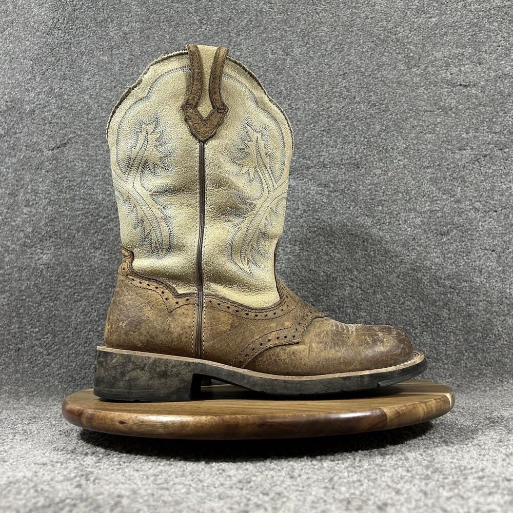 Ariat Fatbaby Women’s Size 8.5 B Brown Tan Leather Cowgirl Western Boots Used